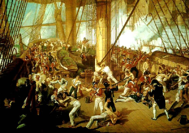 Denis Dighton the battle of trafalgar oil painting image